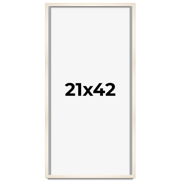 21x42 Shadow Box Cream of Wheat White Washed Display Frame | 0.875 Inches Deep Solid Wood Shadowbox