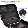 thumbnail image 4 of Zipper Binder with Shoulder Strap 2 inch 3 Ring Waterproof File Folder Organizer Bag 500 Sheet Pink and White Polka Dots, 4 of 8