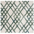 thumbnail image 2 of SAFAVIEH Berber Kyle Geometric Shag Area Rug, Ivory/Green, 6'7" x 6'7" Square, 2 of 11