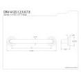 thumbnail image 2 of Kingston Brass DR414122 Manhattan 12-Inch Decorative 1-1/4-Inch OD Grab Bar, Polished Brass, 2 of 2