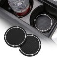 thumbnail image 2 of SPRING PARK 2Pcs Car Coasters Anti-slip Wear-resistant Rhinestone Universal Cup Bottle Pad, 2 of 6