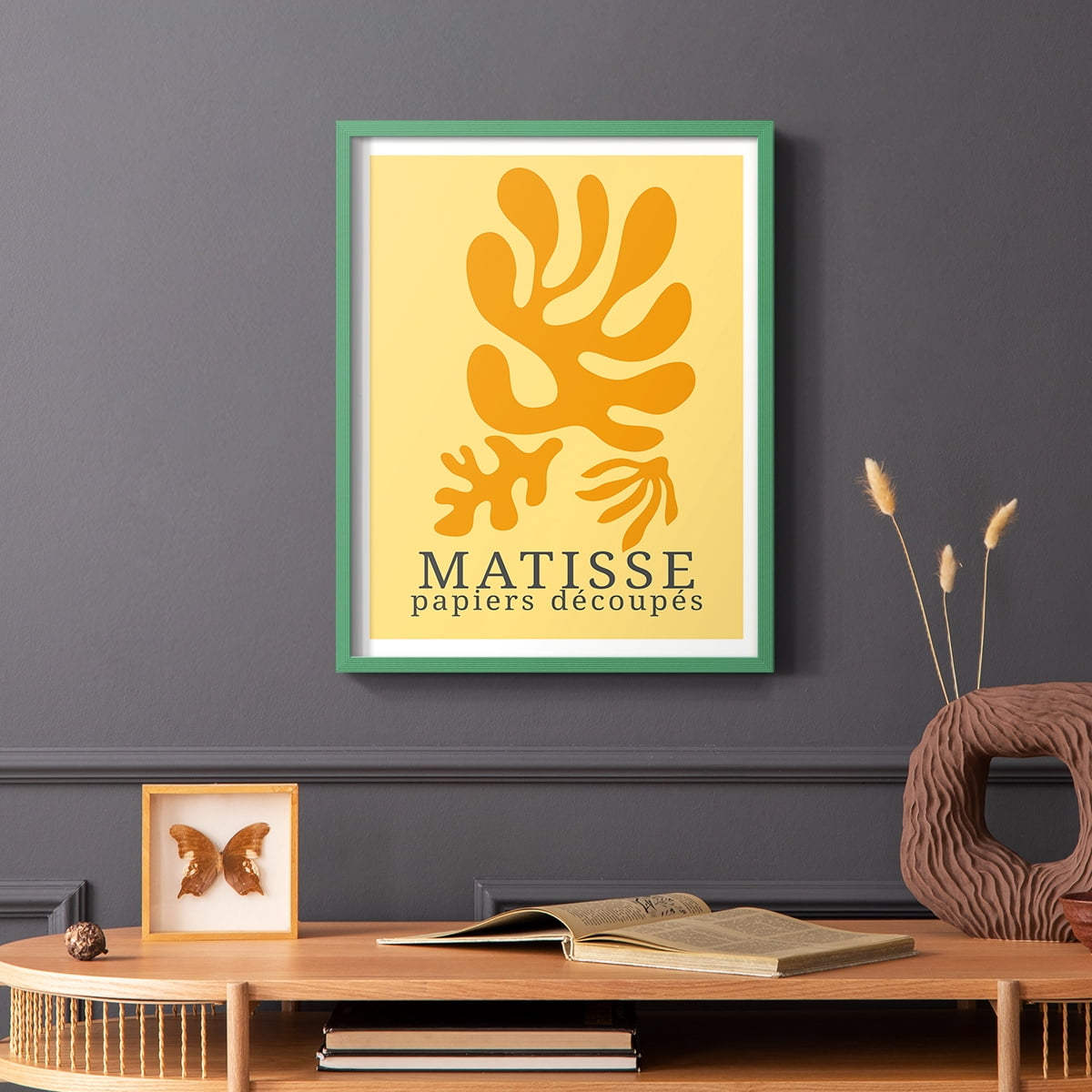 Matisse CCCLVIII in Green Solid Wood 16 x 20 Framed Print