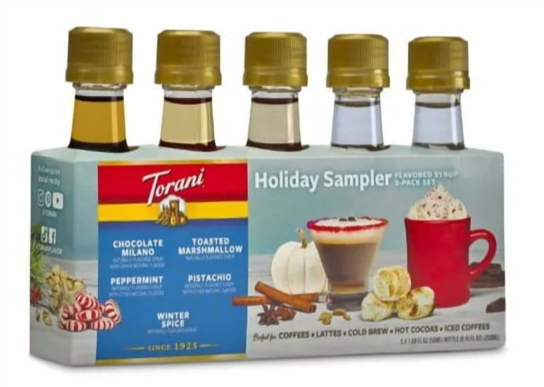 Torani Mini Holiday Syrup Sampler 5 Pack x 1.69 oz. each