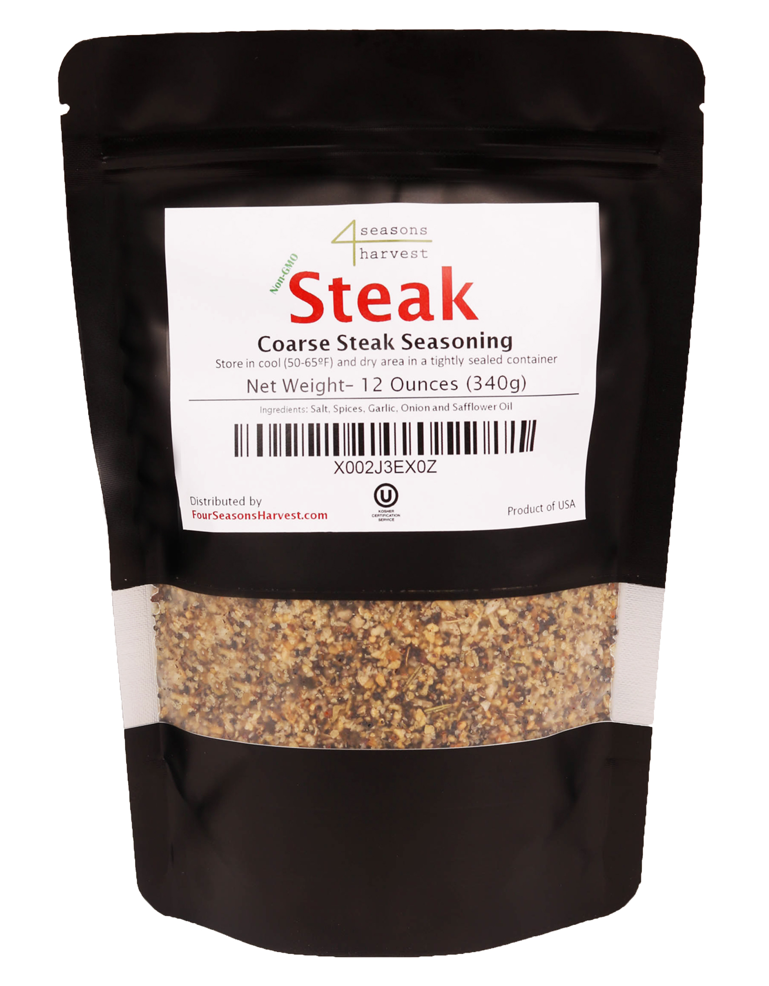 Four Seasons Harvest Steak Seasoning (NonGMO & Kosher Certified) 12
