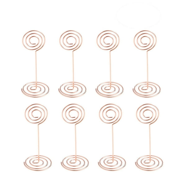 12pcs Photo Holder Stands Table Number Holders Place Paper Menu Clips for Wedding (Rose Gold)