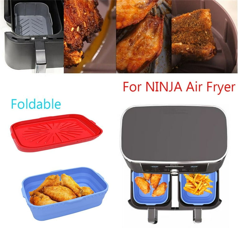 Square Cooking Replacement Tray For NINJA Air Fryer Baking Basket Heating Baking  Pan Silicone Pot GREY 