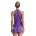 thumbnail image 2 of RUNQHUI Robe de Danse de Salon Sans Manches à Franges Brillantes Salsa Tango Col en V L, 2 of 6