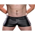 thumbnail image 1 of Men PU Shorts Slim Fit PU Leather Male Temptation Shorts, 1 of 6
