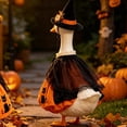 thumbnail image 5 of 2 Pcs Halloween Witch Themed Dress and Hat Set for 19 to 23 Inch Porch Goose Statue Fall Yard Decor with Black Cat and Pumpkin Motifs, 13.78 Inch, Clear, 5 of 7
