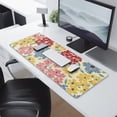 thumbnail image 2 of Long Mouse Pads for Desk,Pioneer Flower Floral Print Pattern Desk Mats on Top Of Desks, Desk Mouse Pad Extra Large with 3mm Non-Slip Base and Stitched Edge for Gaming,Office,Work,Home 31.5"x11.8", 2 of 6