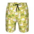 thumbnail image 4 of Yiaed Easter Bunny Print Men's Swim Trunks with Lining Quick Dry Sports Shorts Beach Shorts Boardshorts-Large, 4 of 5