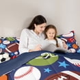 thumbnail image 5 of Manfei Football Soccer Baseball 2pcs Bedding Comforter Set,Sport Theme Twin Comforter Sets,Ball Gamer Bedding Set,Breathable Stars Room Decorative,Reversible, 5 of 8