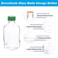 thumbnail image 3 of Uxcell Bouteilles de Stockage de Réactif Carré en Verre 1000ml avec Bouchon Vert, Transparent, 3 of 7