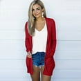 thumbnail image 4 of Vedolay Women's Cardigans Winter Knitted Shawl Cardigan Sweaters Coats Red,S, 4 of 5