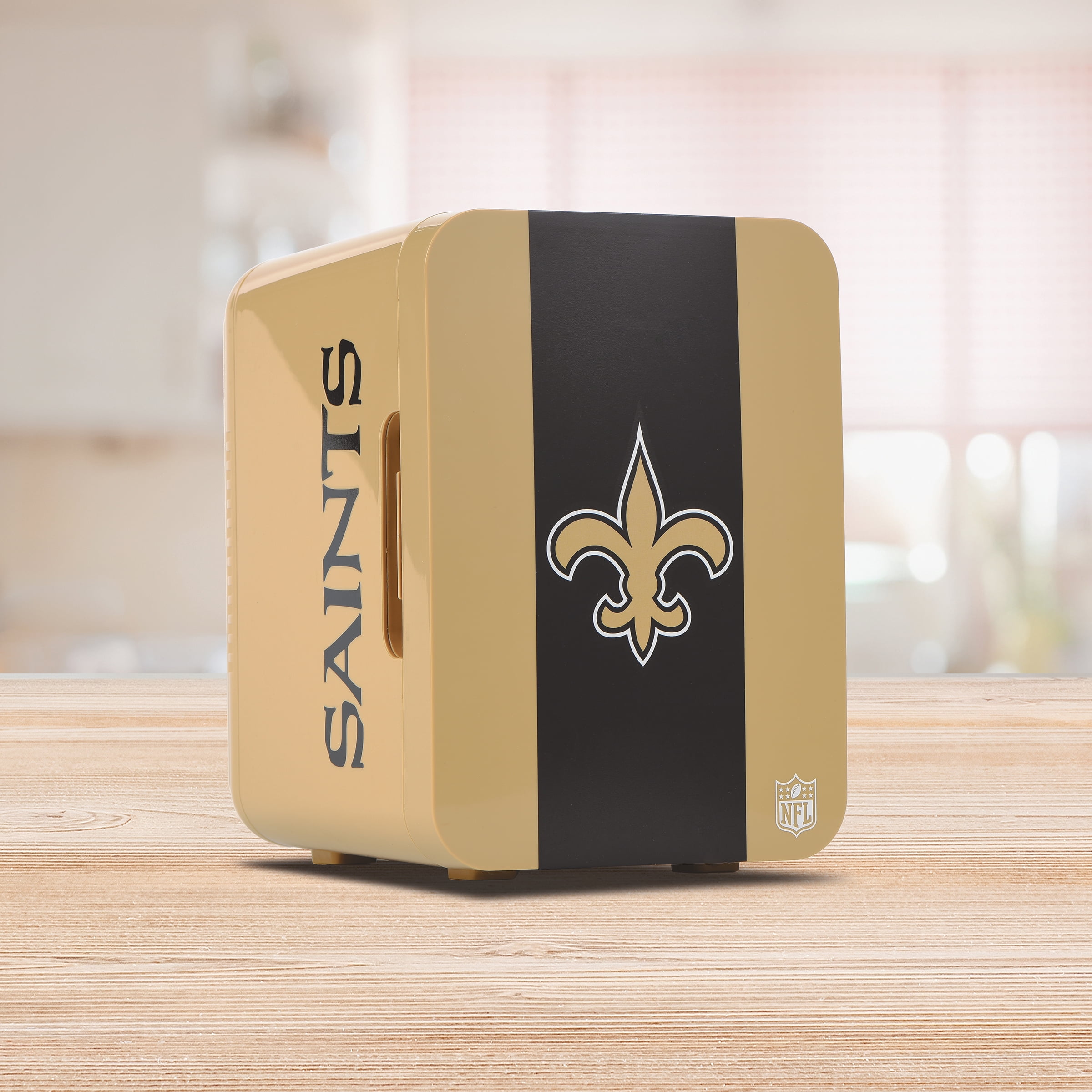 NFL New Orleans Saints Mini Fridge, Old Gold, 4L, 6 Cans - Walmart.com