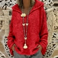 thumbnail image 4 of Pxiakgy Long Sleeves Size Solid Tops Color Hood Large Sweater Fashion Women Loose Sweater Red L, 4 of 8