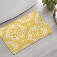 thumbnail image 2 of Yellow Ethnic Floral Pattern Bathroom Rugs Mat,Non Slip Microfiber Bathroom Rug,Rubber Backing,Soft Bathroom Mats for Bathroom Floor,Tub and Shower,17x27in(43x68cm), 2 of 5