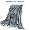 thumbnail image 3 of Steadline 100x70cm Fleece Throw Blanket for Couch Soft Warm Solid Color Polyester Decorative Striped Blanket for Living Room Bedroom Camping Travel All Season Home Decor, 3 of 6