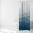 thumbnail image 5 of 84x72inch Abstract Lines Gradient Shower Curtain Mountain Peak Abstract Art Texture Navy Blue Gradient Color Casual Style Modern Home Decoration Bathroom Stall Bathtubs Curtain with Hooks, 5 of 6