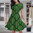 thumbnail image 2 of Art Nouveau Tulip Pattern Women's Classic Swing Skater Dress Casual Work Party Cocktail Dresses, 2 of 6