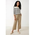 thumbnail image 4 of Ellos Plus Size Linen-Blend Drawstring Elastic Waist Relaxed Fit Capris, 4 of 6