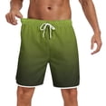 thumbnail image 5 of Ceisia Men's Gradient Print Elastic Waist Drawstring Pocket Quick-Drying Beach Shorts Swim Trunks Green Gifts for Father 1X, 5 of 7