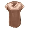 thumbnail image 5 of XIAOCHA Dolman Sleeve Satin Tops For Women Short Sleeve V-Neck Pullover Top Elegant Office Party Tops, 5 of 6