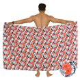 thumbnail image 5 of LA LEELA Men's Swim Trunk Beachwear Sarong Pareo Wrap One Size Navy, Floral Summer Vacation Party, 5 of 5