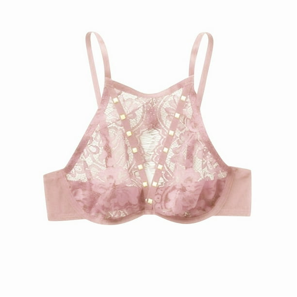 Gibobby traviesa Lencería Sexy Encaje Mujer Color Sólido Hueco Lencería Sexy (Rosa, XL)