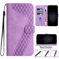 Mantto Wallet Case For Samsung Galaxy A52,360 Protection Luxury PU Leather Magnetic Clasp Flip Card Slots Kickstand Shockproof Soft TPU Anti-Scratch Cover with Detachable Wrist Strap.Purple