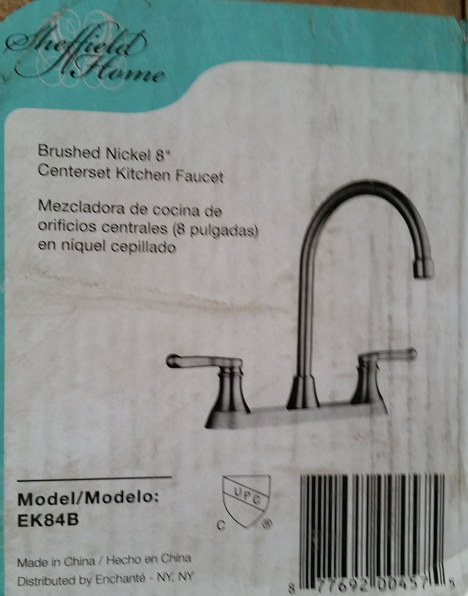 Sheffield Home 2-Handle 8" Centerset Kitchen Faucet in Brushed Nickel