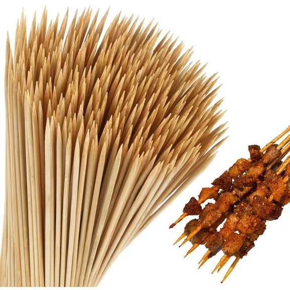 Bueautybox 50/100Pcs Roasting Natural Organic Bamboo Sticks - Disposable Biodegradable Skewers BBQ/Firepit, Hot Dogs, Kebab,Marshmallow Indoors or Outdoors