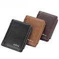 thumbnail image 2 of Cartera corta para hombre, con tres pliegues y cremallera, para múltiples tarjetas, tarjetero fino de moda para hombre, 2 of 6