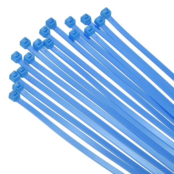 Uxcell 100PCS Bridas de Cable de 8 Pulgadas, Bridas de Alambre de Nylon Autocierre con Resistencia a la Tracción de 50 lbs para Interior y Exterior, Azul