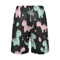 thumbnail image 3 of Men’s Sleep Shorts Relaxed Fit Lounge Pants with Pockets Mens Pajama Loungewear Home Wear Comfort Pink and Green Dinosaurs Small, 3 of 7