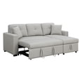 thumbnail image 3 of AC Pacific Contemporary Beige Pullout Sectional Sleeper Sofa with 2 Throw Pillows, 3 of 8
