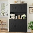 thumbnail image 4 of Homfa 71" Kitchen Pantry with Charging Station, Freestanding Cupboard with Adjustable Shelves, Floor Cabinet for Dining Room, Black, 4 of 8