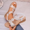 thumbnail image 1 of Gspmoly Sandales pour Femmes, Mode Femmes Décontractées Bout Rond Sandales Confort Plage Sandales Décontractées Chaussures Sandales pour Femmes Argent 41, 1 of 9
