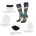 thumbnail image 6 of Daiia Sports Socks Flower White Dolphin Printed Novelty Crew Socks for Men Women Knee High Socks Cotton Socks Soft & Breathable Support Unisex Socks, 6 of 9