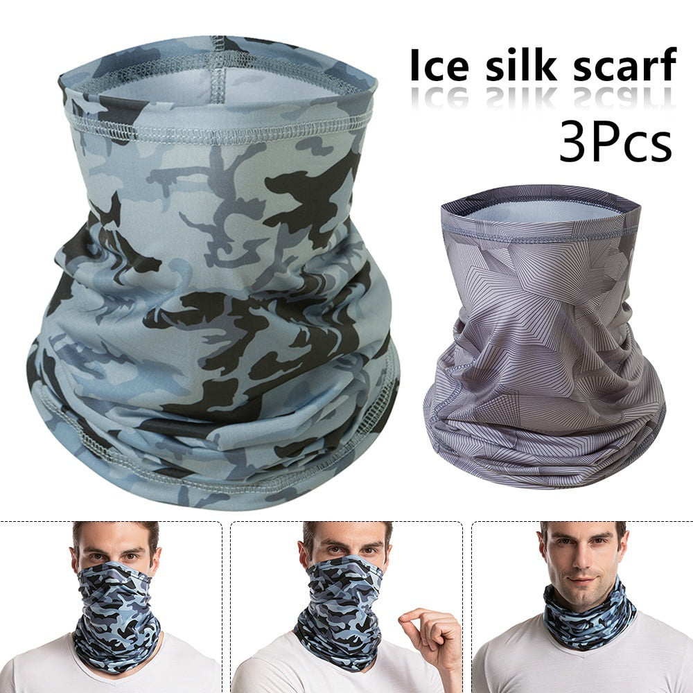 Breathable Motorcycle Neck Gaiter Cycling Sun Face shield Ice Silk Scarf Bandana 