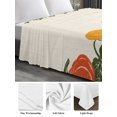 thumbnail image 4 of Queen Flat Sheet Only Fall Orange Yellow Pumpkins Soft Microfiber Cooling Bedding Sheets Thanksgiving Maple Leaves Flat Bed Sheet for Hotel,Home Decor, 4 of 6