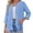 87Blue205, variant on Women's Blouses Solid Color Button Down 3/4 Sleeve Open Front Cardigan Blouse Summer Lightweight Casual Longline Shirts For Everyday Wear Comfortable Top M