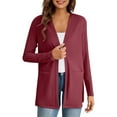thumbnail image 3 of VISALY Long Cardigans Long Sleeve Cardigan Women's Fashion Clothes for Every Occasion Cotton Linen Cardigan Summer Chic Open Front Cardigan Thin Cardigans Lightweight Rd1 Xl, 3 of 9