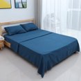 thumbnail image 2 of Juego de sábanas suaves, colcha con bolsillo profundo, juego de cama de alta calidad, color azul, tamaño completo, 4 Uds., 2 of 8