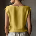 thumbnail image 5 of Sevevn Women's Lace Trim Sleeveless Tank Top Round Neck Casual Blouse Yellow L, 5 of 7