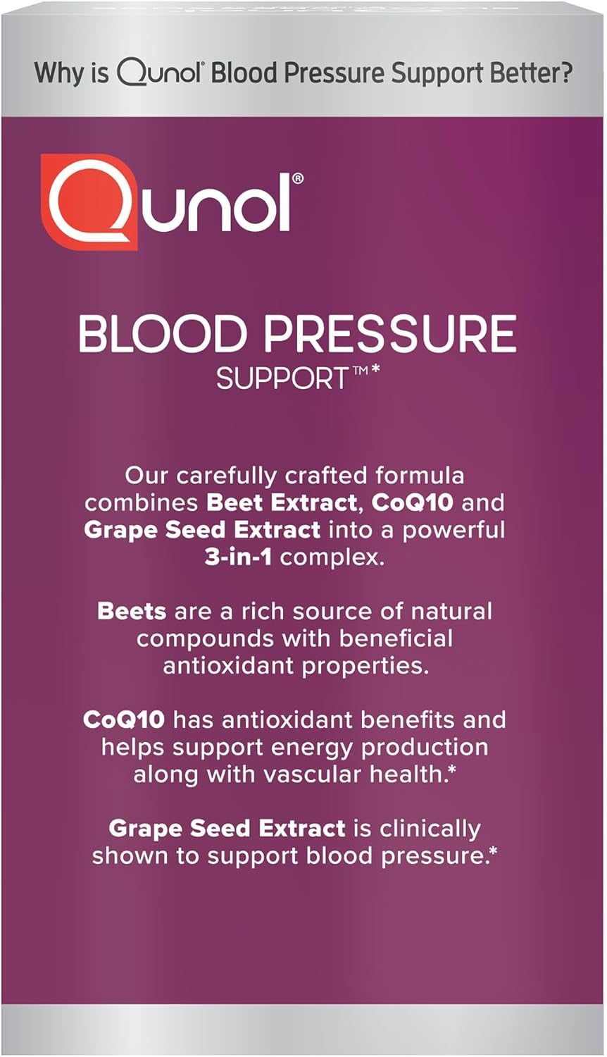 Qunol  Beet Root Capsules, 3 in 1 Beets + CoQ10 + Grape Seed Extract, 60 Count (Pack of 2)