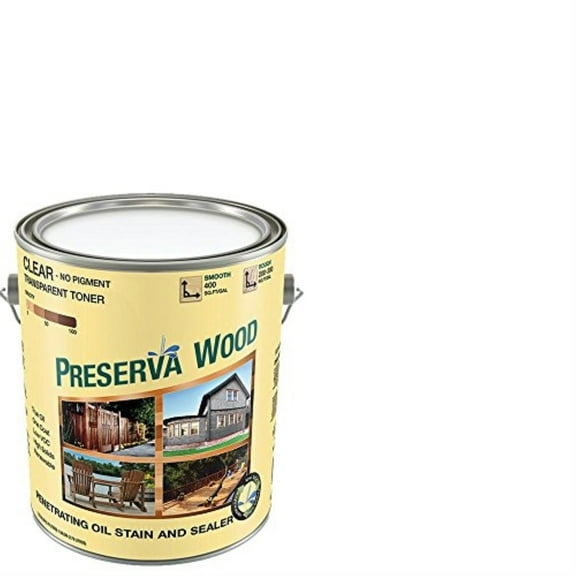 Preservawood 1013432 Transparent Smooth Clear Oil-Based Oil Stain & Sealer, 1 gal - Pack of 4