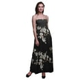 thumbnail image 1 of Bimba Robe à Bretelles Smockée en Georgette pour Femmes à Imprimé de Fleurs et d'Oiseaux Bulbes - Moyen, 1 of 7