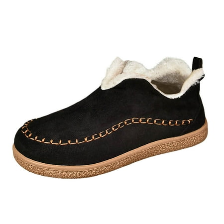 

Ediodpoh 2024 Winter New Foreign Trade Women s Warm Shoes Large Size Flat Bottom Solid Color With Thick Velvet for Warmth Women s Boots Black 8.5