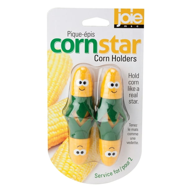Joie Corn Star Interlocking Corn on the Cob Holders, 2 pairs (4 corn picks), Yellow Walmart